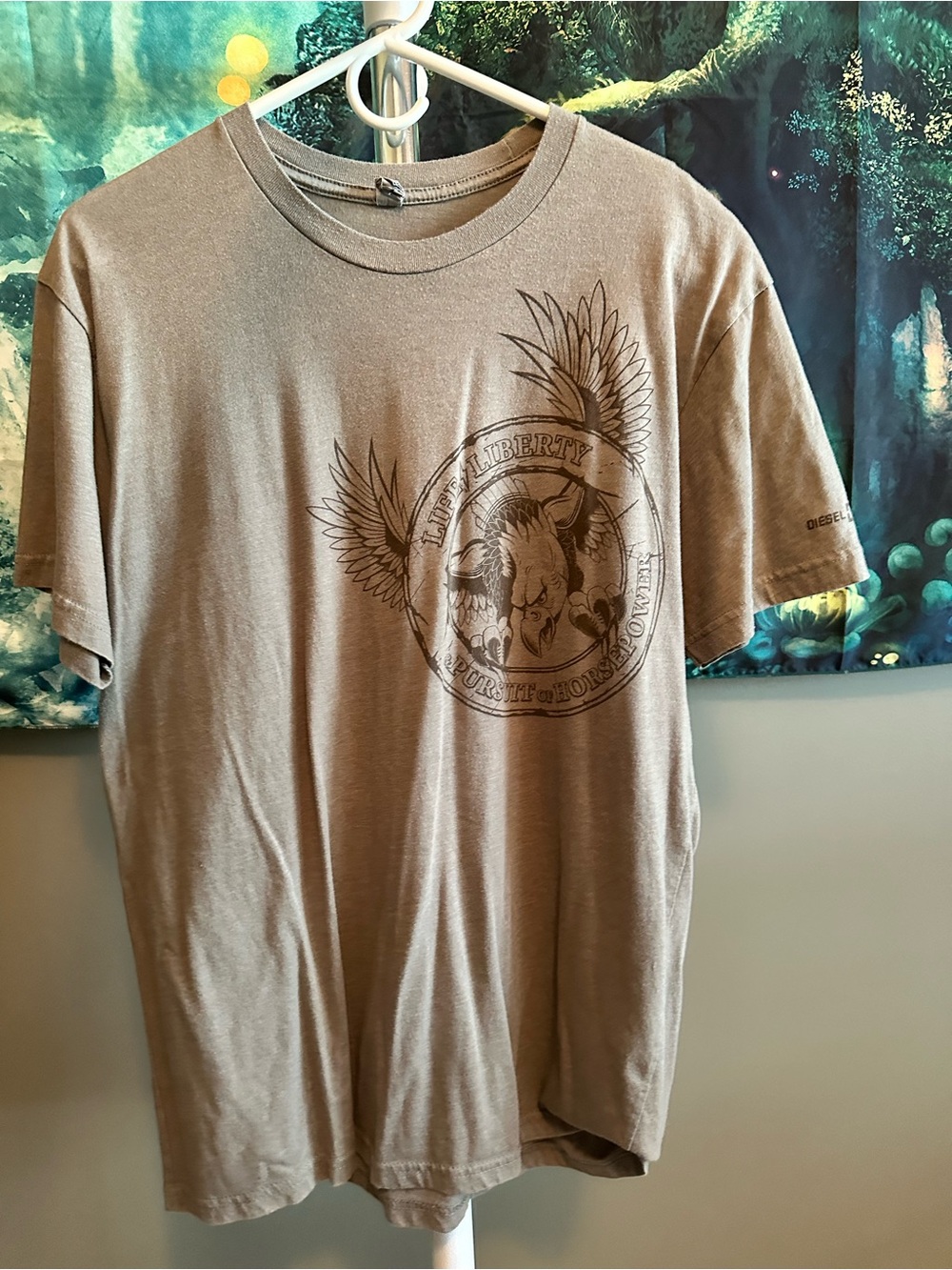 Diesel Taupe Graphic Short Sleeve Crewneck Tee
